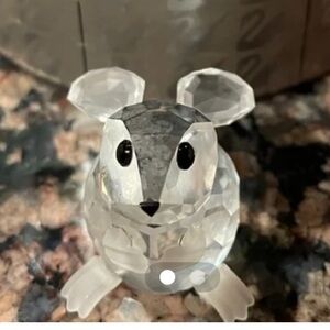 Swarovski Clear Crystal Mouse Figurine with Black Accents 7631